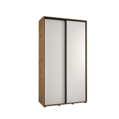 ASIRI 1 gardróbszekrény - 140/60 cm, artisan tölgy / fehér / fekete