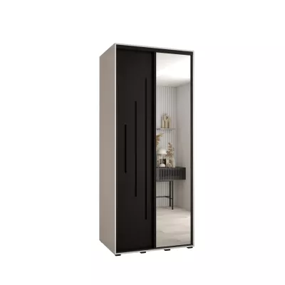 ASIRI 13 gardróbszekrény - 120/60 cm, fehér / fekete / fekete