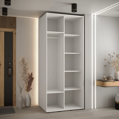 ASIRI 13 gardróbszekrény - 120/60 cm, fehér / fekete / fekete