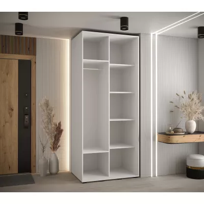 ASIRI 13 gardróbszekrény - 120/60 cm, fehér / fekete / fekete