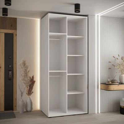 ASIRI 13 gardróbszekrény - 120/60 cm, fehér / fekete / fekete