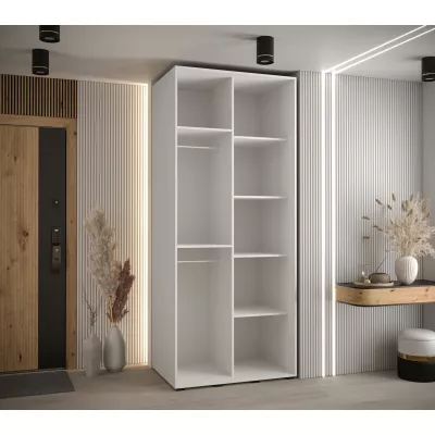 ASIRI 13 gardróbszekrény - 120/60 cm, fehér / fekete / fekete
