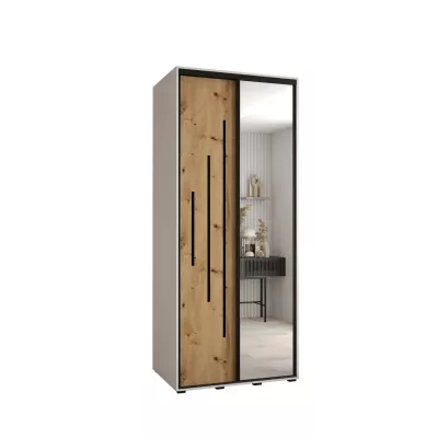 ASIRI 13 gardróbszekrény - 120/60 cm, fehér artisan tölgy / fekete