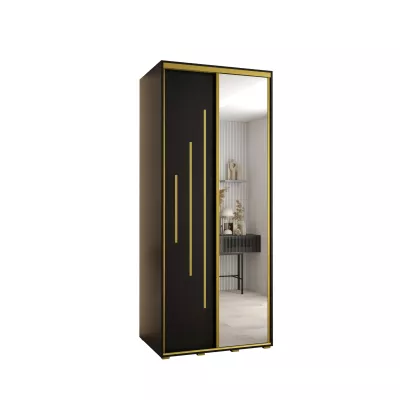 ASIRI 13 gardróbszekrény - 100/60 cm, fekete / arany