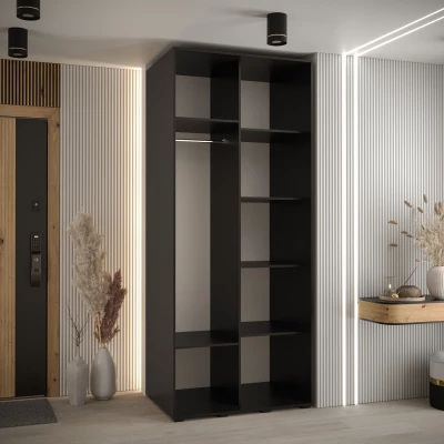 ASIRI 13 gardróbszekrény - 100/60 cm, fekete / arany