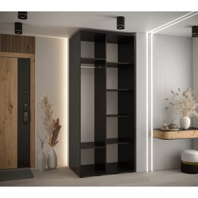 ASIRI 13 gardróbszekrény - 100/60 cm, fekete / arany