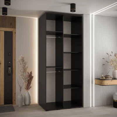 ASIRI 13 gardróbszekrény - 100/60 cm, fekete / arany