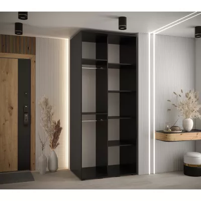 ASIRI 13 gardróbszekrény - 100/60 cm, fekete / arany