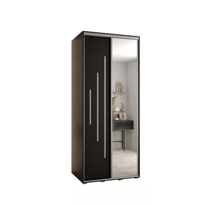 ASIRI 13 gardróbszekrény - 100/60 cm, fekete / ezüst
