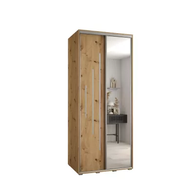 ASIRI 13 gardróbszekrény - 100/60 cm, artisan tölgy / ezüst