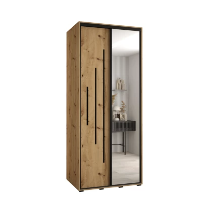 ASIRI 13 gardróbszekrény - 100/60 cm, artisan tölgy / fekete