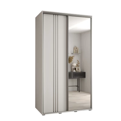 ASIRI 7 gardróbszekrény - 140/60 cm, fehér / ezüst