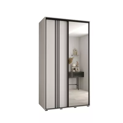 ASIRI 7 gardróbszekrény - 130/60 cm, fehér / fekete