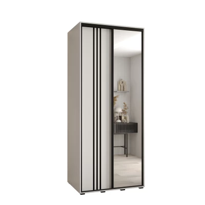ASIRI 7 gardróbszekrény - 120/45 cm, fehér / fekete