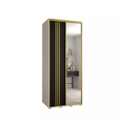 ASIRI 7 gardróbszekrény - 120/45 cm, fehér / fekete / arany
