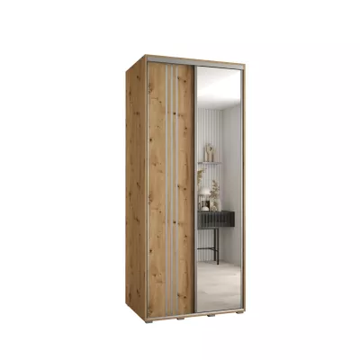 ASIRI 7 gardróbszekrény - 110/60 cm, artisan tölgy / ezüst