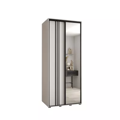 ASIRI 7 gardróbszekrény - 100/45 cm, fehér / fekete