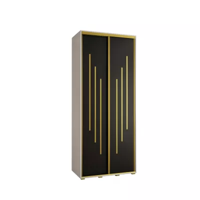 ASIRI 8 gardróbszekrény - 100/45 cm, fehér / fekete / arany