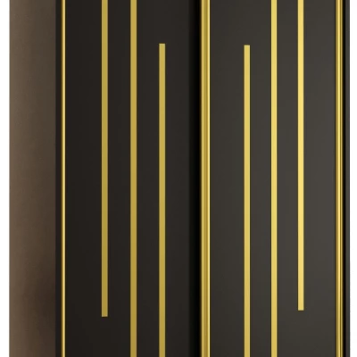 ASIRI 8 gardróbszekrény - 110/60 cm, fekete / arany