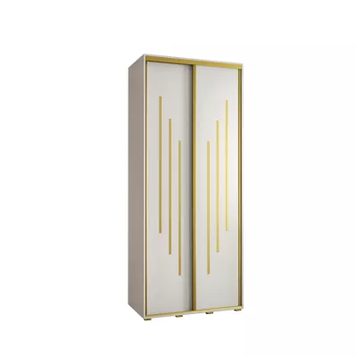 ASIRI 8 gardróbszekrény - 110/60 cm, fehér / arany