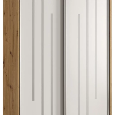 ASIRI 8 gardróbszekrény - 110/45 cm, artisan tölgy / fehér / ezüst