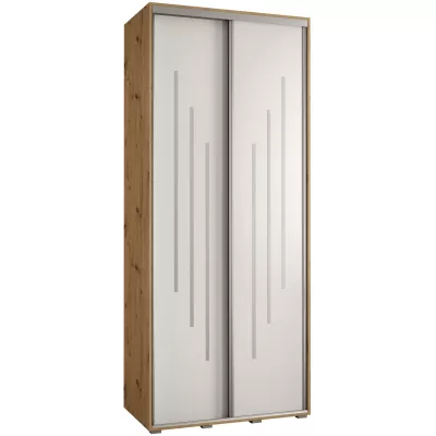 ASIRI 8 gardróbszekrény - 110/45 cm, artisan tölgy / fehér / ezüst