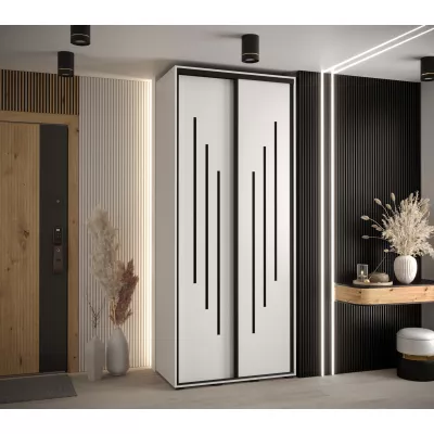 ASIRI 8 gardróbszekrény - 120/60 cm, fehér / fekete