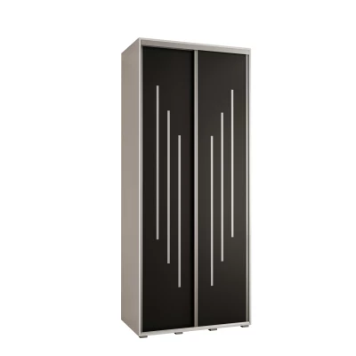 ASIRI 8 gardróbszekrény - 120/45 cm, fehér / fekete / ezüst