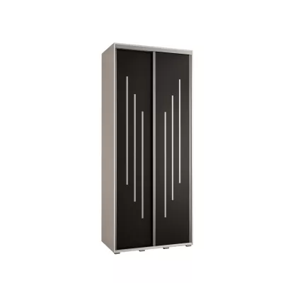 ASIRI 8 gardróbszekrény - 120/45 cm, fehér / fekete / ezüst