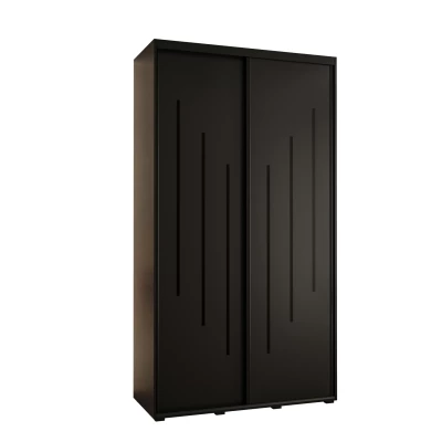 ASIRI 8 gardróbszekrény - 130/60 cm, fekete / fekete