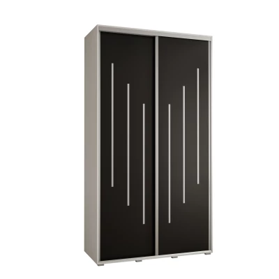 ASIRI 8 gardróbszekrény - 130/45 cm, fehér / fekete / ezüst