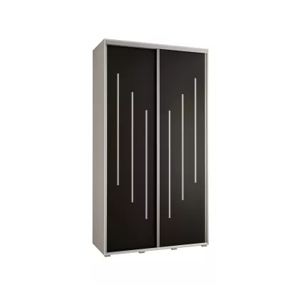 ASIRI 8 gardróbszekrény - 130/45 cm, fehér / fekete / ezüst