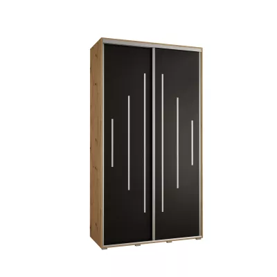 ASIRI 12 gardróbszekrény - 140/60 cm, artisan tölgy / fekete / ezüst