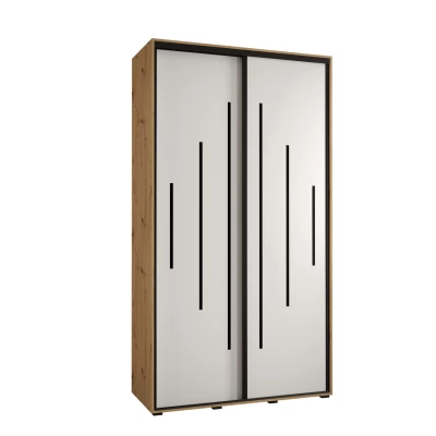 ASIRI 12 gardróbszekrény - 140/60 cm, artisan tölgy / fehér / fekete