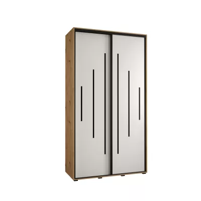 ASIRI 12 gardróbszekrény - 140/60 cm, artisan tölgy / fehér / fekete