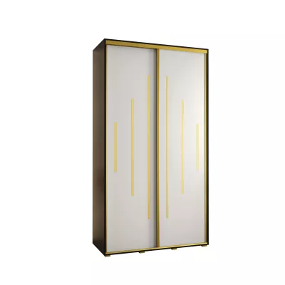 ASIRI 12 gardróbszekrény - 140/60 cm, fekete / fehér / arany