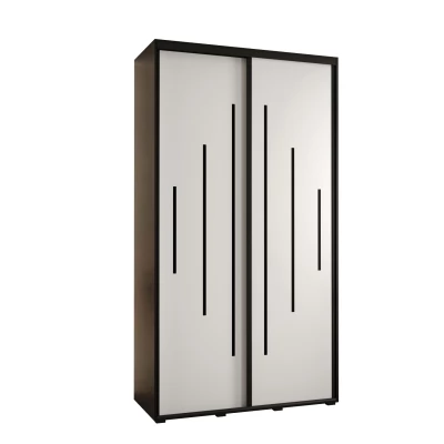 ASIRI 12 gardróbszekrény - 140/60 cm, fekete / fehér / fekete