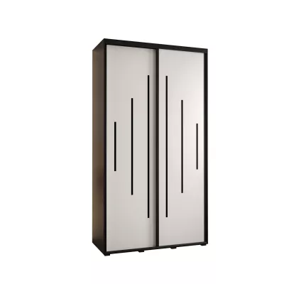ASIRI 12 gardróbszekrény - 140/60 cm, fekete / fehér / fekete