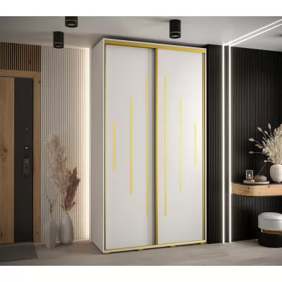 ASIRI 12 gardróbszekrény - 140/60 cm, fehér / arany
