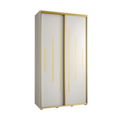 ASIRI 12 gardróbszekrény - 140/60 cm, fehér / arany