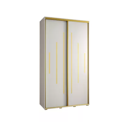 ASIRI 12 gardróbszekrény - 140/60 cm, fehér / arany