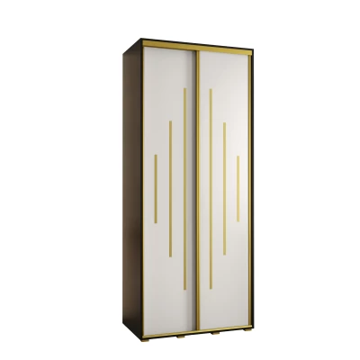 ASIRI 12 gardróbszekrény - 100/60 cm, fekete / fehér / arany