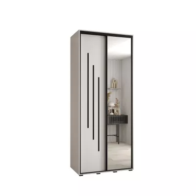 ASIRI 9 gardróbszekrény - 100/60 cm, fehér / fekete