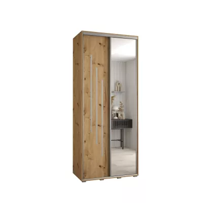 ASIRI 9 gardróbszekrény - 110/60 cm, artisan tölgy / ezüst