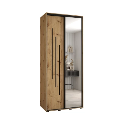 ASIRI 9 gardróbszekrény - 110/60 cm, artisan tölgy / fekete