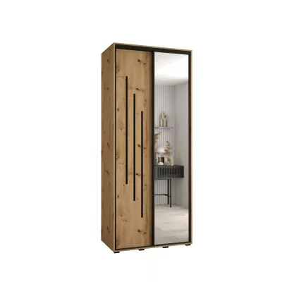 ASIRI 9 gardróbszekrény - 110/60 cm, artisan tölgy / fekete