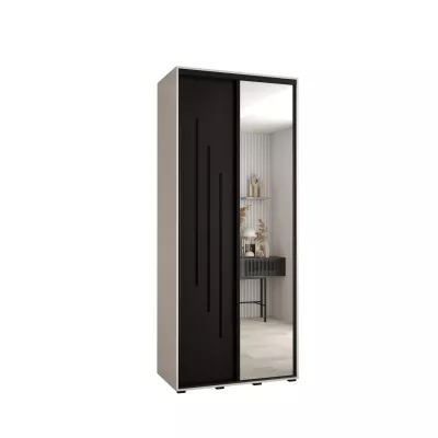 ASIRI 9 gardróbszekrény - 110/60 cm, fehér / fekete / fekete