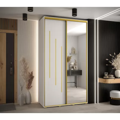 ASIRI 9 gardróbszekrény - 140/60 cm, fehér / arany