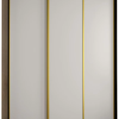 ASIRI 1 gardróbszekrény - 190/45 cm, fekete / fehér / arany
