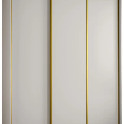 ASIRI 8 gardróbszekrény - 200/60 cm, fehér / arany